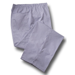 06371 Tibard Blue & White Gingham Chefs Trousers Size M 32