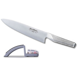 Global 2 Piece Set  G-2 Cooks Knife  & Knife Sharpener