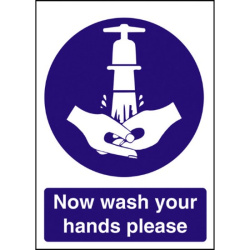 Wash Hands Sign 11.8x7.9