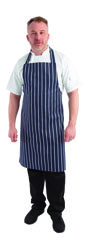 Bib Apron Blue/White Butchers Stripe - 28-38