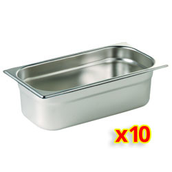 S/Steel Gastronorm Container Kit 1/4 (Pack of 10)