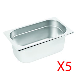 S/Steel Gastronorm Container Kit 1/4 (Pack of 5)