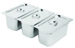 S/Steel Gastronorm Pan Set 3 x 1/3 with Lids