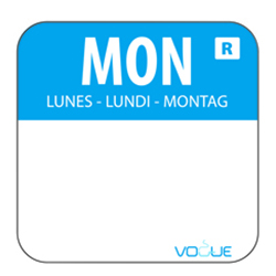 Vogue Colour Coded Food Label Monday Blue (Roll 1000)
