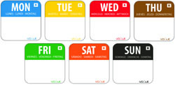 Vogue Removable Day of the Week Labels (Pack of 7000)