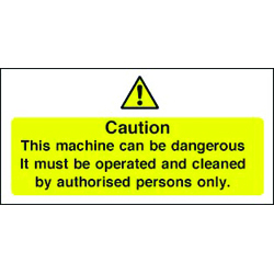 Dangerous Machine Authorised Persons Sign