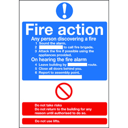 Fire Action - 300x200mm (Self-Adhesive)