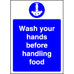 Wash Hands Before Handling Food Sign