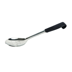 Vogue Black Handled Slotted Serving Spoon - 340mm