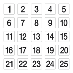 Plastic Table Number Inserts No. 1-50