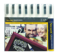 Securit 6mm Liquid Chalk Pens White (Pack of 8)