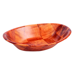 Olympia Oval Woven Wooden Bowl - 9x7
