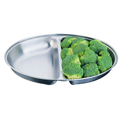 Oval Vegetable Dish St/St 2 Division - 305mm 12
