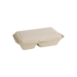 Fiesta Green Compostable Two-Compartment Hinged 253mm