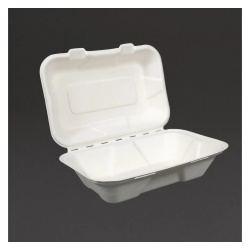 Vegware Compostable Clamshell Hinged Meal Boxes 228mm
