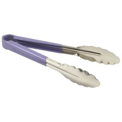 Colour Coded Stainless Steel Tongs Purple