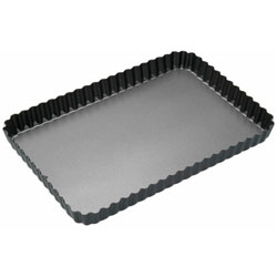 Non Stick Fluted Rectangular Loose Base Flan Tin 31x21cm