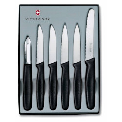 Victorinox Plastic Handle Set of 6 Parers & Peeler