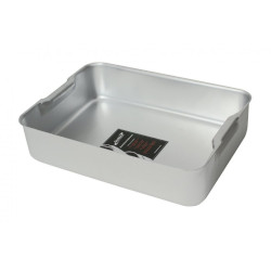 Deep Roasting Pan Aluminium with Built In Handles 46cm