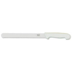 Smithfield 25cm Serrated Carver Samprene Handle White