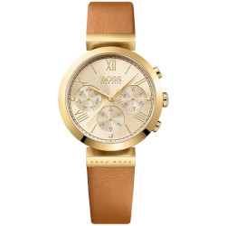 Hugo Boss Gold-plated Watch with Leather Strap